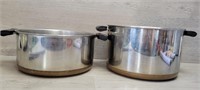 (2) Revere Ware Copper Bottom Pots