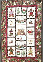 HAND SEWN CHRISTMAS QUILT 32" X 49" GINGERBREAD