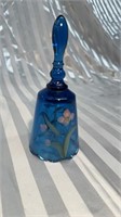 Blue Glass Fenton Bell Signed by Artist. Hand
