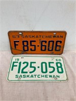 1963 and 1968 Farm plates