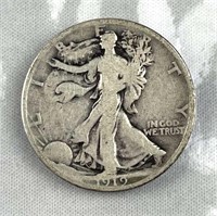 1919 Walking Liberty Silver Half Dollar, US 50c