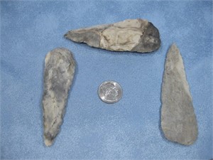 Three Authentic Spearhead Arrowhead Artifacts