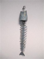 Vintage Fish Bone Metal Cast Iron Wind Chime