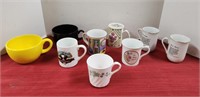 9 Mugs - one is Corningware