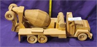 HOMEMADE WOOD CEMENT TRUCK TOY REPLICA
