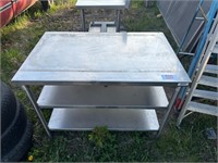 Meat cutting, wrapping table, stainless steel