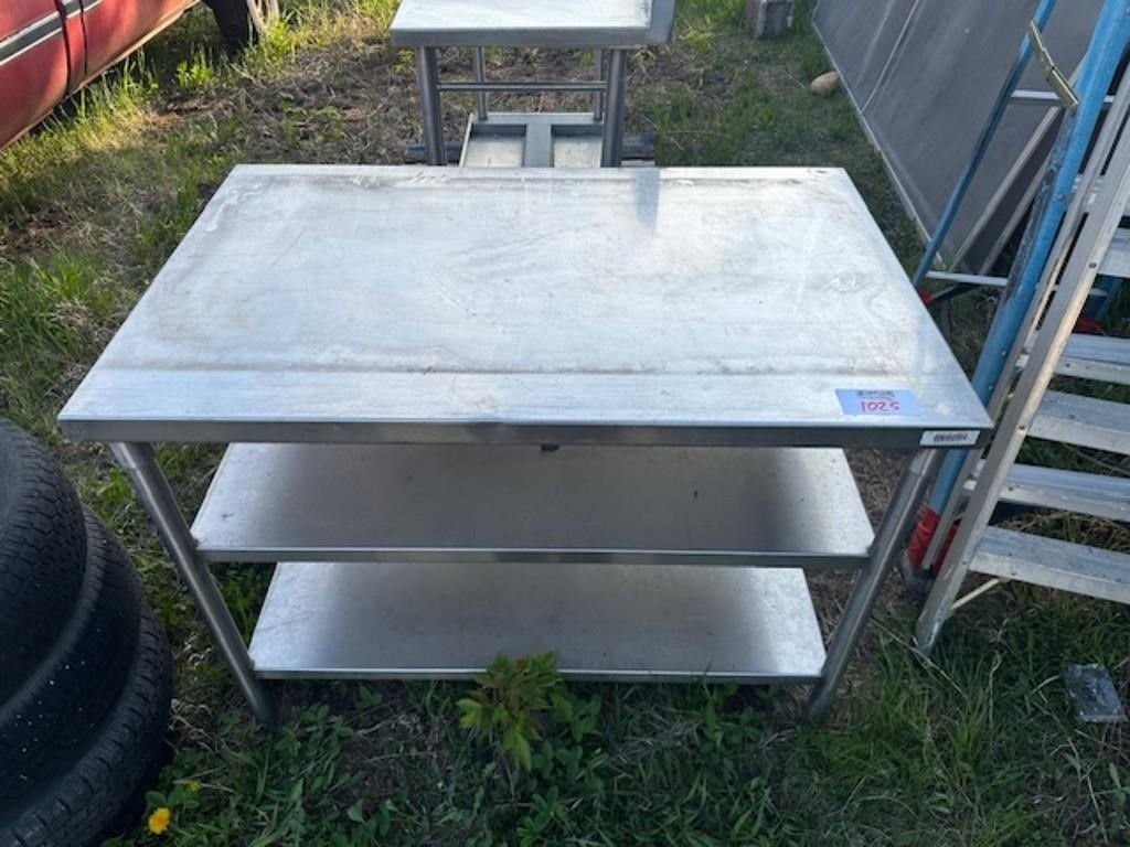 Meat cutting, wrapping table, stainless steel