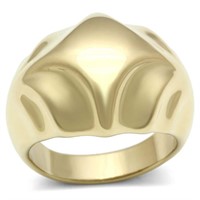 14k Gold Ip Minimalist Shaped Dome Ring