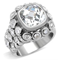 Cushion 3.87ct White Sapphire Halo Ring