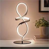 Mayful Modern Table Lamp, LED Spiral Lamp, Steples