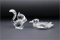 Swarovski Squirrel & Duck in Original Boxes