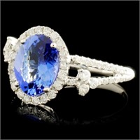 14K Gold Ring 2.20ct Tanzanite & 0.48ctw Diam