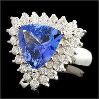 2.45ct Tanzanite & 2.45ctw Diam Ring in 14K Gold