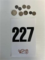 Clad 1/2 dollar, 2 silver quarters, silver dime