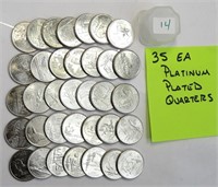 (35) Platinum Plated Quarters