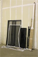 Assorted Screen Doors, Bed Frame, Refrigerator