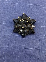 Vintage black beads brooch