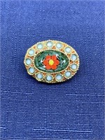 Vintage brooch Floral mosaic