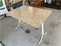 Folding Granite Colored Top Table