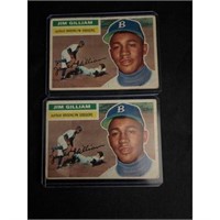 (2) 1956 Topps Jim Gilliam Cards