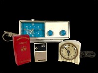 2 Transistor Radios and Two Clocks