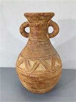 Large Incised Pottery Vase -16" tall