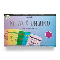 3 pack Que Bella Relax & Unwind Face Mask - 6pc