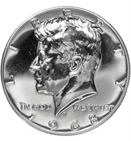 GEM 1968 US KENNEDY SILVER HALF DOLLAR COIN