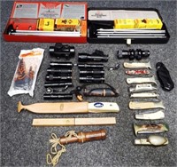 Pocket Knives, Flashlights, Red Dot Scope & More