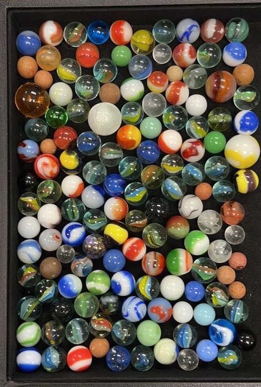 Vintage Marbles, about 100 in Ball Jar includes Bu