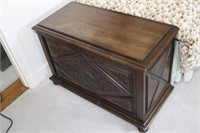 CARVED OAK COFFER