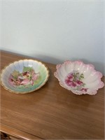 2 painted china bowls