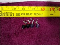 .925 Silver Posts Beaded Earrings TW: 8.0g