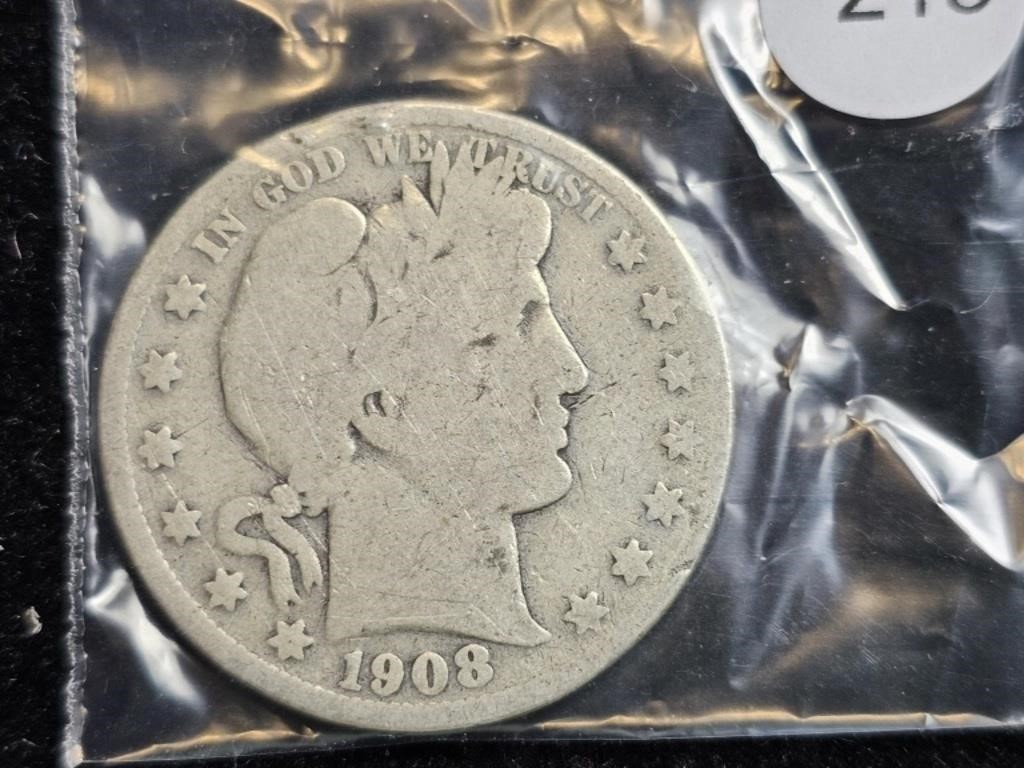 1908 Barber/Liberty Head Half Dollar