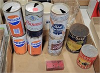 ASSORTED STEEL ADVERTISING CANS