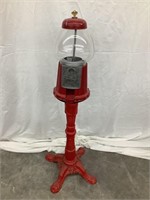 Gum Ball Machine on Cast Iron Stand w/ Key, Top