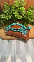 Sterling Silver and Turquoise Beaded Necklace.