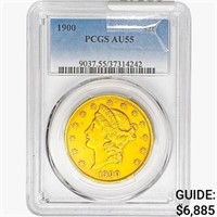 1900 $20 Gold Double Eagle PCGS AU55