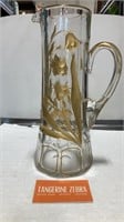 EAPG Pitcher with Hand Painted Gold Detail