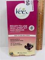 Veet Ready-To-Use Wax Strip Kit Hair Remover Legs