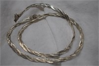16" Sterling Silver Braided Necklace - Italy