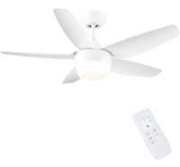 SNJ White Ceiling Fan with Lights