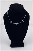 Navajo Turquoise Liquid Silver Necklace