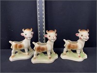 Group of Vintage Ceramic Cow Planters