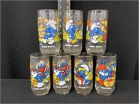 Group of Vintage Smurf Cartoon Glasses