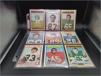 1972 Topps Football Card Lot (VG-NM) (x9)