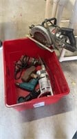 Box of electric tools. Unknown working condition