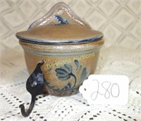 2004 ROWE POTTERY GLAZED SALT CONTAINER