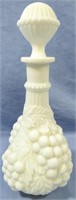 VINTAGE MILK GLASS GRAPE VINE DECANTER