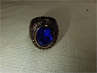 US Air Force Ring Gold Tone w/ Blue Center Stone